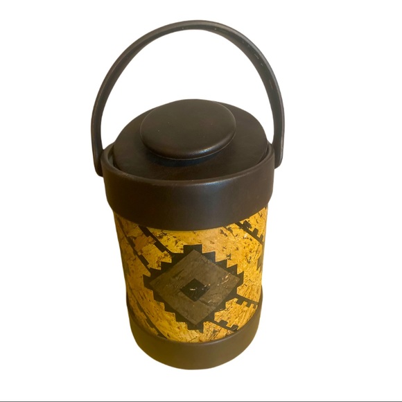 Vintage Elmar Mfg. Ice Bucket Cork Leather Mid-Century Modern Drink Container - Picture 1 of 5